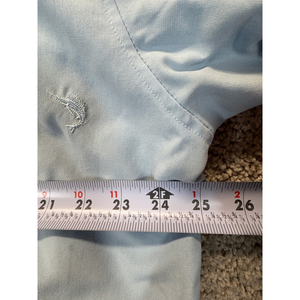 Bamboo Cay Mens XL Blue Marlin Embroidered Short Sleeve Button Down Shirt Modal - Picture 8 of 9
